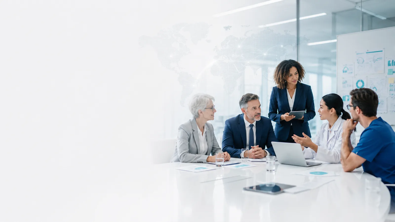 Healthcare business leaders and clinical professionals evaluating company and market intelligence