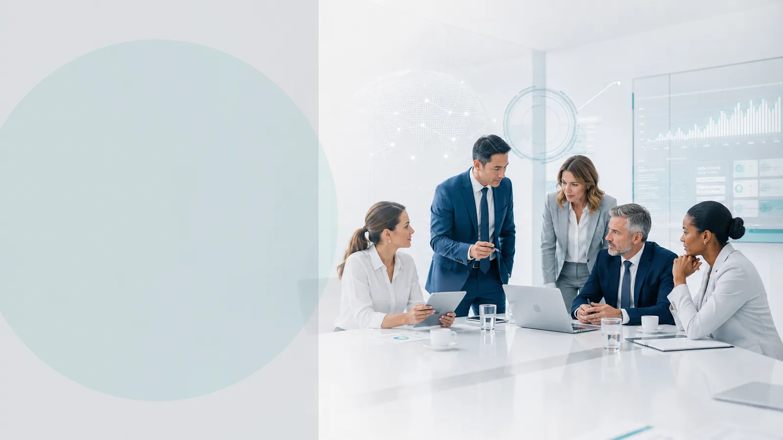 Healthcare decision-makers reviewing audience, market and engagement intelligence