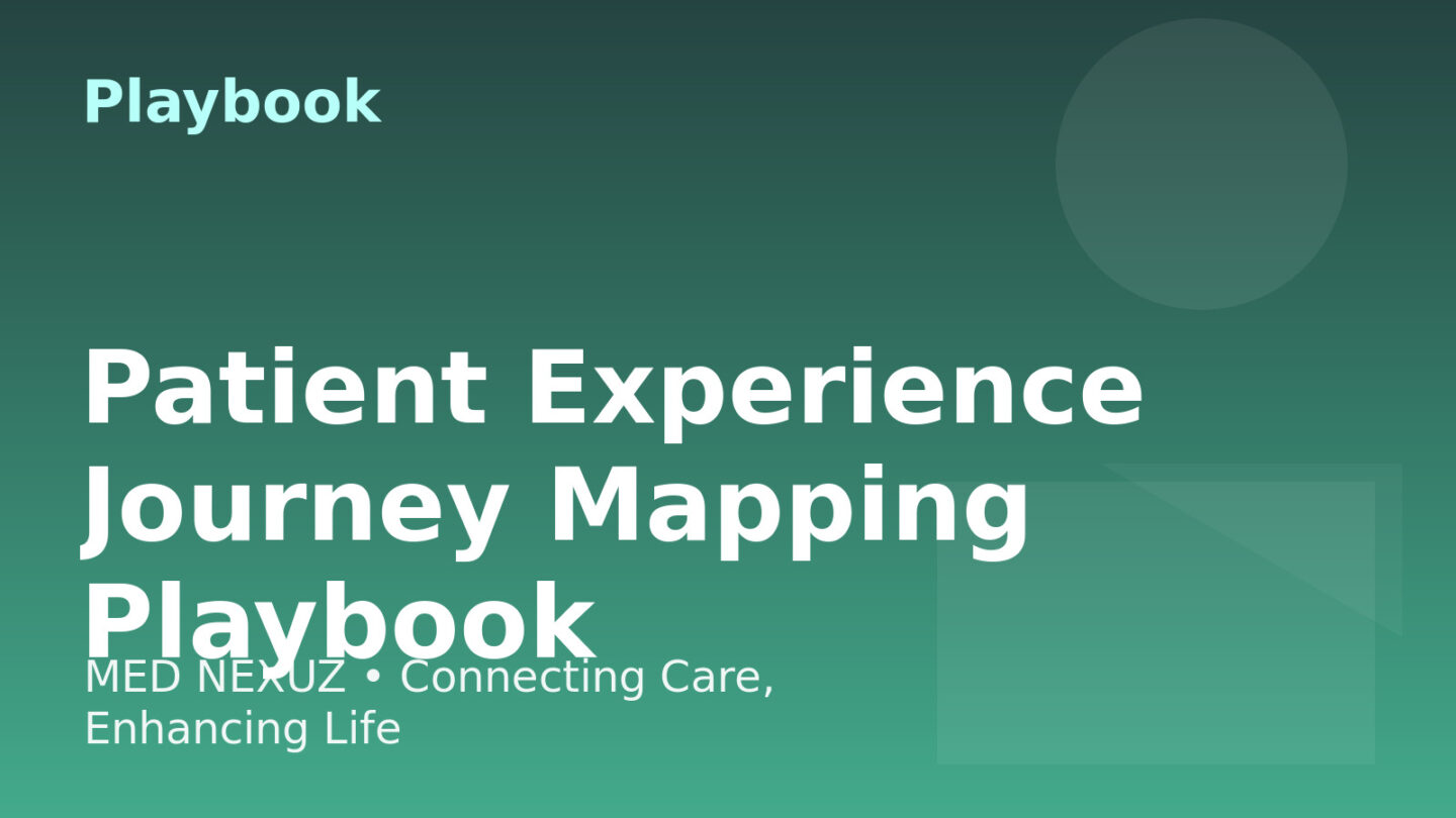 Patient Experience Journey Mapping Playbook