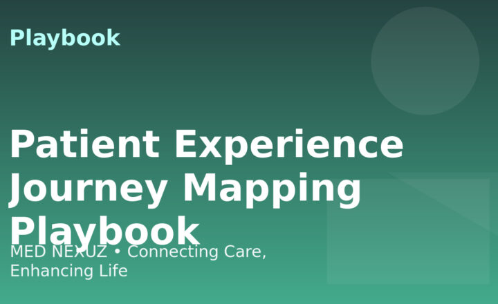 Patient Experience Journey Mapping Playbook